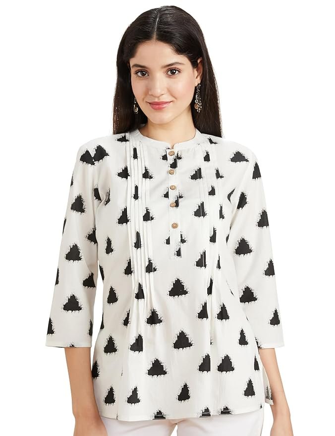 Myx Women Cotton Printed A-line Short Kurti